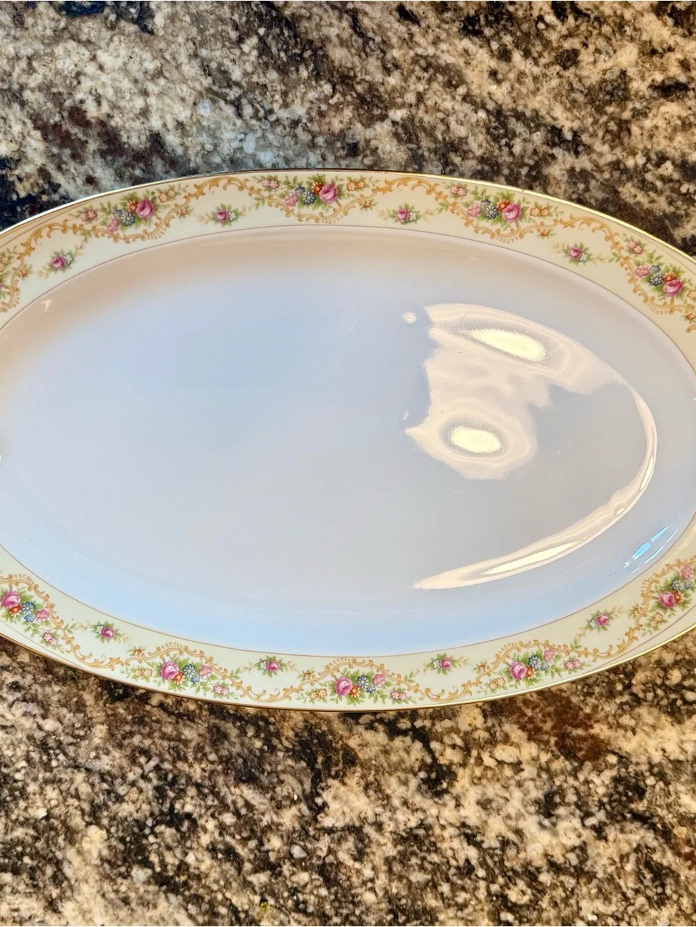 Vintage Meito Floral and Gold Porcelain Serving dishes with Floral Trim